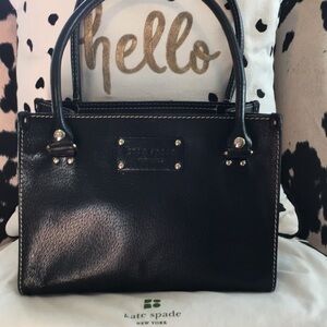 Black leather Y2K Kate Spade shoulder bag